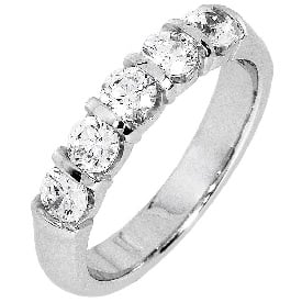 Diamond 5-Stone 3/4 ctw. Wedding Band in 14K White Gold